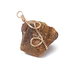 Raw Rough Gemstone Copper Wire Wrapped Pendants PALLOY-JF03028-5