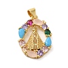 Rack Plating Brass Micro Pave Colorful Cubic Zirconia Pendants KK-G488-11G-1