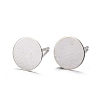 925 Sterling Silver Flat Pad  Stud Earring Findings STER-K167-045F-S-8