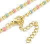 Brass Enamel Link Chain Necklaces NJEW-H039-01G-01-2