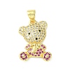 Brass Micro Pave Cubic Zirconia Pendants ZIRC-F138-08G-2