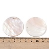 Flat Round Freshwater Shell Pendants SHEL-M005-35-4