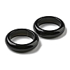 Natural Obsidian Plain Band Ring for Women RJEW-P044-01A-10-3