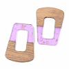 Transparent Resin & Walnut Wood Pendants LS-RESI-S389-034A-B01-2