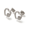 304 Stainless Steel Micro Pave Clear Cubic Zirconia Stud Earrings EJEW-H018-02P-04-2