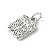 Rack Plating Brass Micro Pave Clear Cubic Zirconia Charms KK-G501-01T-P-2