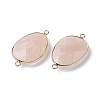 Natural Rose Quartz Connector Charms G-C110-02D-KCG-3