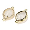 Natural Quartz Crystal Faceted Horse Eye Connector Charms G-G181-07G-09-2