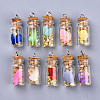 Glass Wishing Bottle Pendant Decorations X-GLAA-S181-09-1