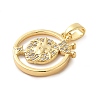 Brass Micro Pave Clear Cubic Zirconia with Acrylic Pendants KK-G483-12G-2