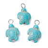 Dyed Synthetic Turquoise Pendants PALLOY-JF02924-02-1