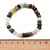 Natural Mixed Stone Rondelle Beaded Stretch Bracelets for Women GG-CBA3F02-07-5