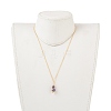 Natural Amethyst Pendant Necklace & Dangle Earrings Jewelry Sets SJEW-JS01060-03-5