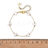 Butterfly ABS Imitation Pearl Beads Link Bracelets BJEW-JB13905-3