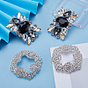 Gorgecraft 4Pcs 2 Style Alloy Rhinestone Shoe Buckle Clips AJEW-GF0008-65-4