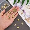 12Pcs 6 Style Brass Pendants KK-SZ0005-54-2