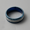 Textured 201 Stainless Steel Finger Ring RJEW-WH0017-05BL-2
