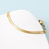 304 Stainless Steel Flat Snake Chain Bracelets BJEW-C134-01A-G-3