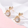 Brass Micro Pave Cubic Zirconia Stud Earrings EJEW-D288-18G-5