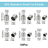 Beebeecraft 120Pcs 6 Styles 201 Stainless Steel Cord Ends STAS-BBC0001-97-2