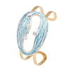 Shell Shape 304 Stainless Steel Enamel Cuff Bangles for Women BJEW-A049-04D-G-4