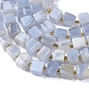 Natural Blue Lace Agate Beads Strands G-G053-B23-01-4