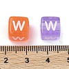 Spray Painted Transparent Acrylic Beads MACR-K365-07W-3