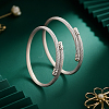 8Pcs 2 Colors 304 Stainless Steel Twist Round Cuff Bangles BJEW-GO0002-18-3