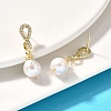 Natural Pearl Dangle Ear Studs EJEW-L099-01G-2