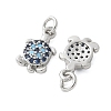 Brass Micro Pave Cubic Zirconia Charms KK-U056-44P-2