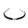 304 Stainless Steel Microfiber Leather Cord Cuff Bangles BJEW-D304-14P-01-2