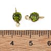 SHEGRACE Brass Pave Cubic Zirconia Flat Round Connector Charms XGRQ2O473-435D-G-3