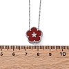 304 Stainless Steel Dark Red Enamel 5-Petal Flower Pendant Necklaces for Women NJEW-U032-17P-04-5