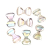 UV Plating Rainbow Iridescent Transparent Acrylic Beads OACR-F006-04-1