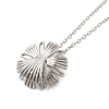 304 Stainless Steel Cable Chain Flower Pendant Necklaces for Women NJEW-Z049-03P-1