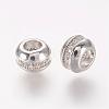 Brass Micro Pave Cubic Zirconia Beads ZIRC-J016-21P-1