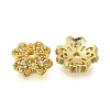 Flower Brass Micro Pave Cubic Zirconia Bead Caps KK-K300-01E-G-2