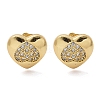 Brass Micro Pave Clear Cubic Zirconia Stud Earrings EJEW-D305-13G-3