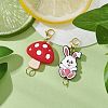 2Pcs Easter Rabbit Mushroom Silicone Pendant Decorations HJEW-JM02925-2