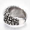 Alloy Glass Cuff Finger Rings RJEW-T006-01C-3