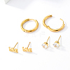 Random Style Stainless Steel Huggie Hoop Earring & Stud Earring Sets HD4662-1-1