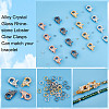   8Pcs 4 Colors Alloy Crystal Glass Rhinestone Lobster Claw Clasps with 40Pcs 4 Colors Iron Open Jump Rings ALRI-PH0001-25-6