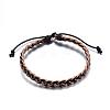Adjustable Braided Leather Cord Bracelets BJEW-P099-21B-1