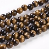 Natural Tiger Eye Beads Strands X-G-C076-4mm-1B-1