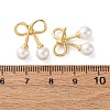 Cherry Brass ABS Plastic Pearl Stud Earrings EJEW-U062-03G-01-5