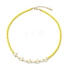 2Pcs 2 Styles Ocean Turtle Starfish Synthetic Turquoise & Natural Pearl & Glass Seed Beaded Necklaces NJEW-JN06130-02-4