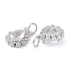 Brass Cubic Zirconia Charms ZIRC-C022-10P-2