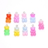 Gradient Color Opaque Resin Pendants X-RESI-R433-02-2