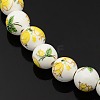 Handmade Printed Porcelain Round Beads Strands X-PORC-L004-10mm-05-1