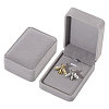 Flocking Plastic Cufflink Gift Storage Boxes CON-WH0089-266-1